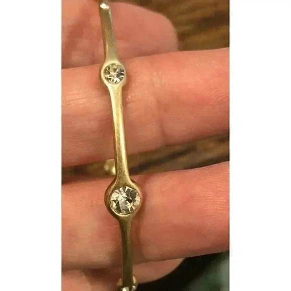 Lia Sophia Gold Tone with Round Inlayed Rhinestone Bangle Bracelet Stackable - Picture 6 of 11